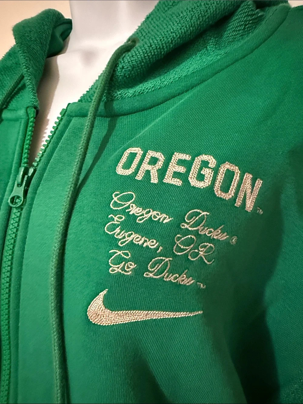 💚 Nike Green Full-Zip Hoodie Jacket Oregon Ducks 🦆 S